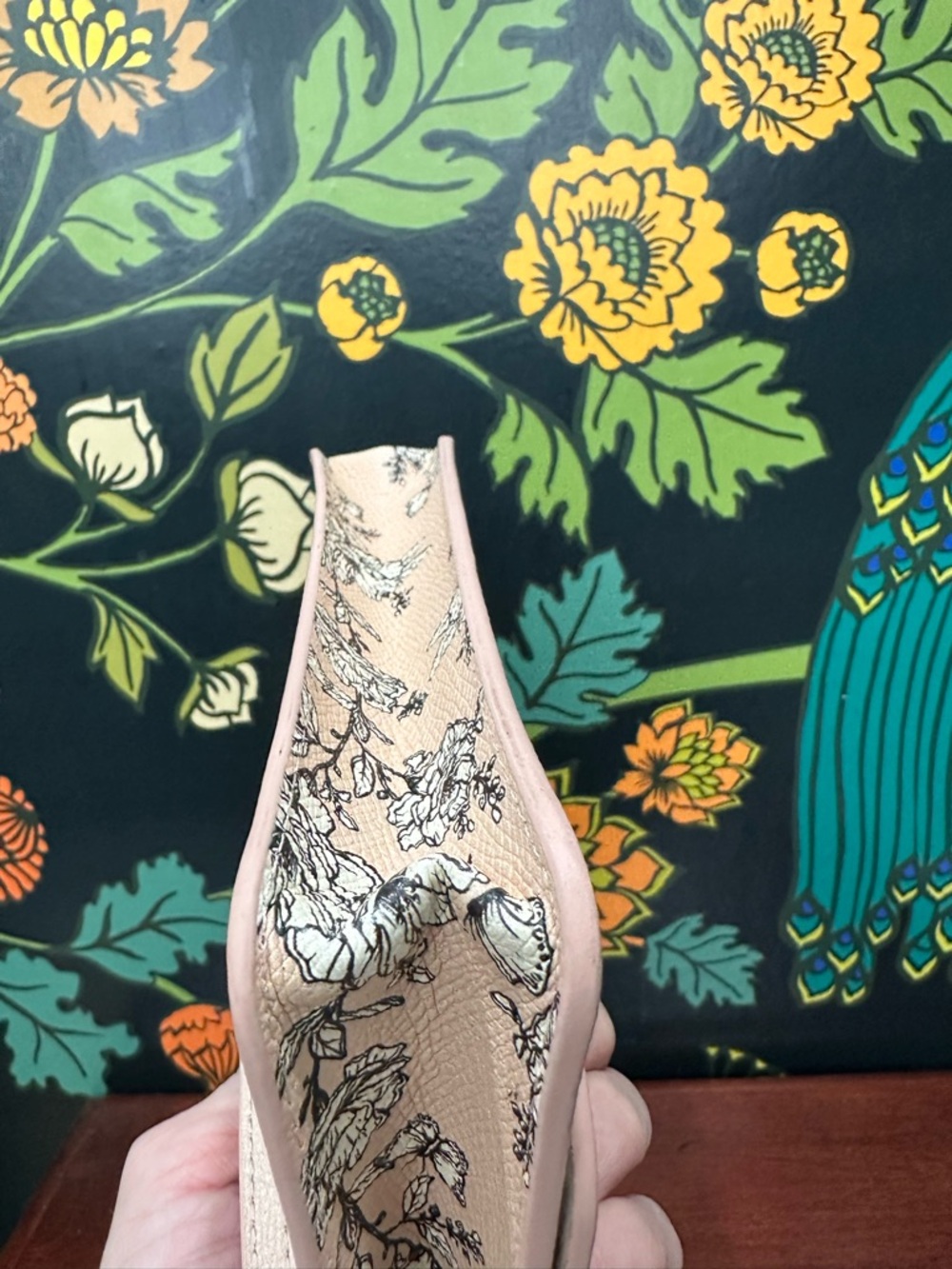 Furla Floral Leather Wallet on Chain / Crossbody Clutch - Picture 8 of 13